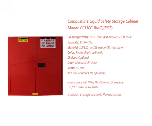 110 GAL Combustible Safety Storage Cabinet
