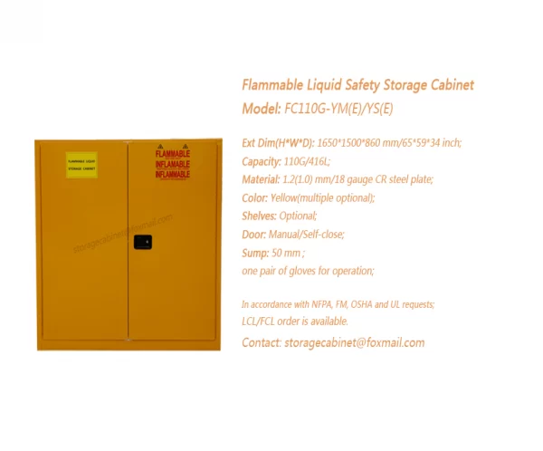 110 GAL Flammable Safety Storage Cabinet