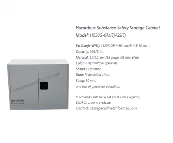 30 GAL Hazardous Safety Storage Cabinet