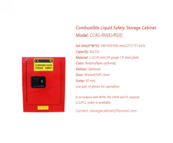 4 GAL Combustible Safety Storage Cabinet