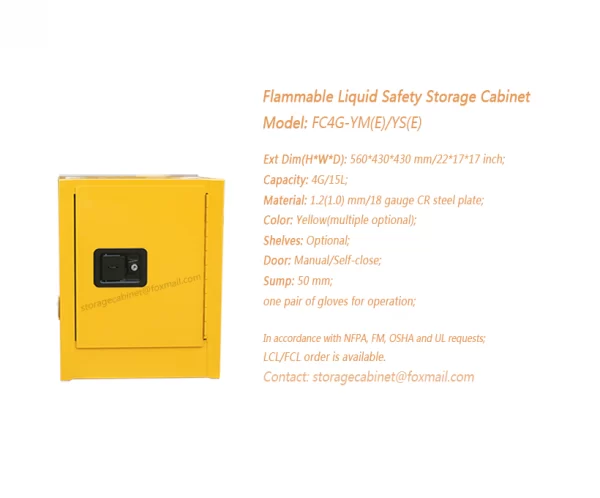 4 GAL flammable liquid safety storage cabinet