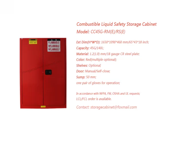 45 GAL Combustible Safety Storage Cabinet