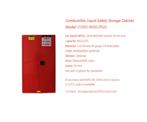 60 GAL Combustible Safety Storage Cabinet