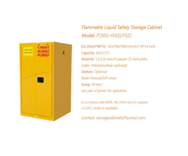 60 GAL Flammable Safety Storage Cabinet